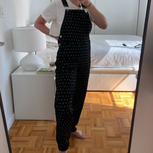 BLACK DENIM OVERALLS W. ✨ RHINESTONES ✨